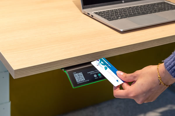 gobright interact desk booking scanning card