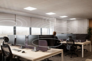 Sound masking active in an open office
