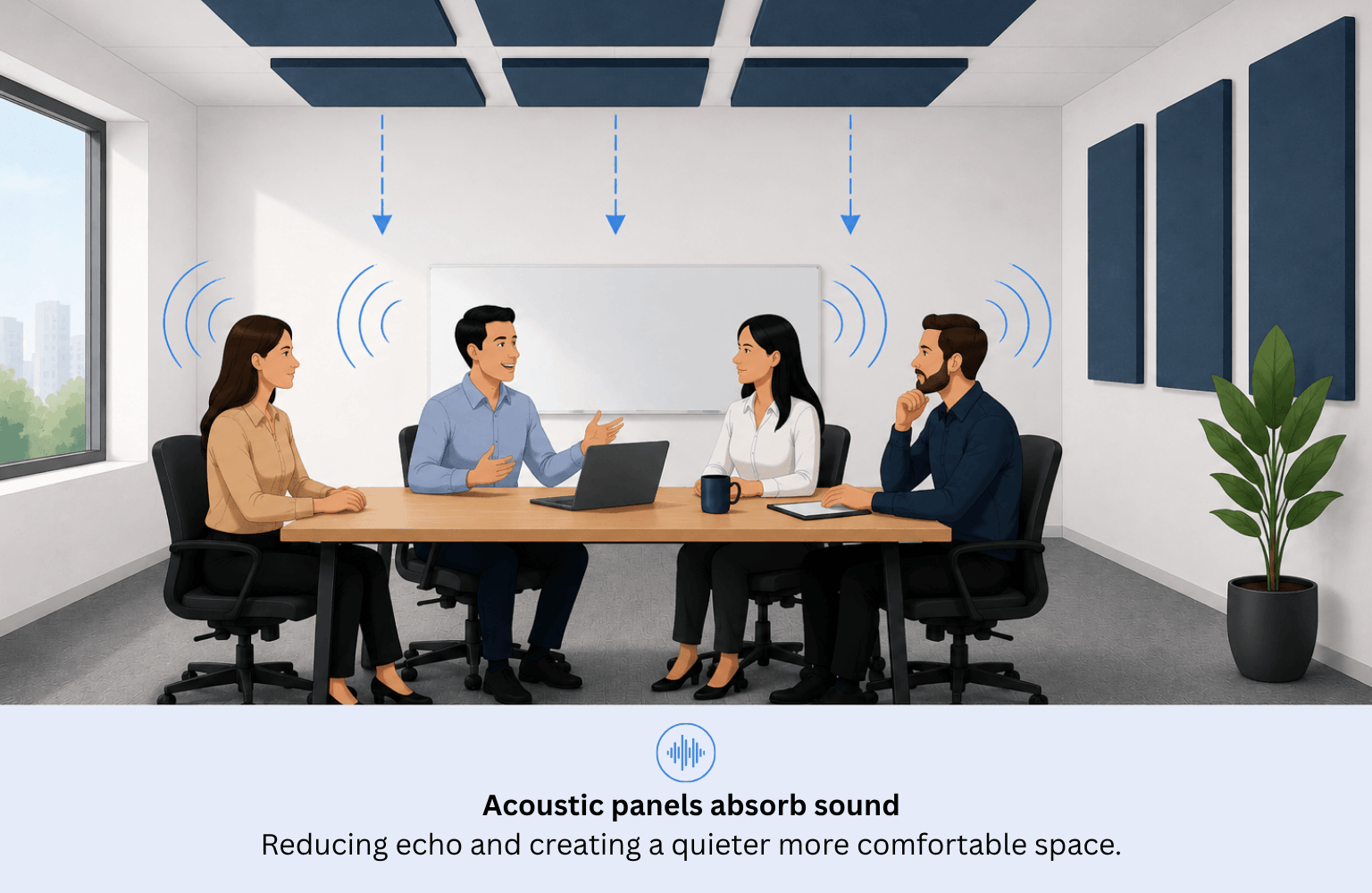 With Acoustic Panels