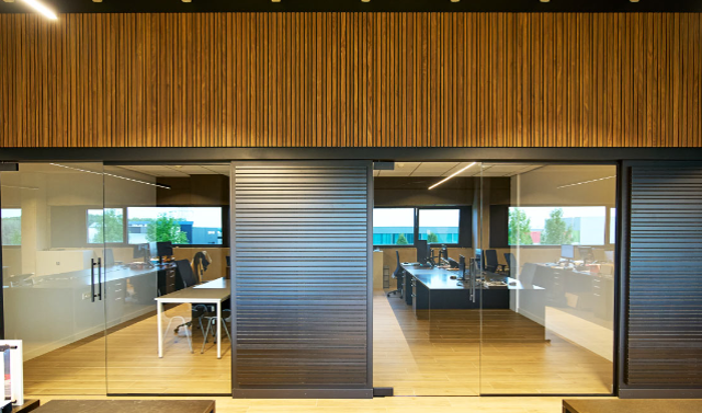 Acoustic treatment panels in office