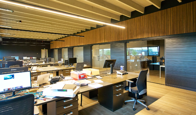 Acoustic treatment panels in office